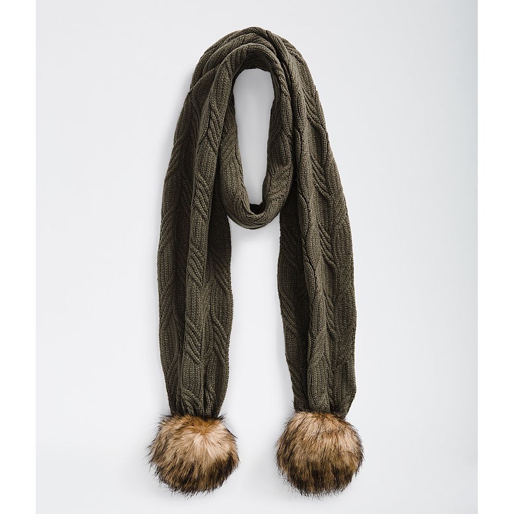 The North Face Scarfs Womens Australia - The North Face Oh-Mega Fur Pom Taupe (IVA-683012)